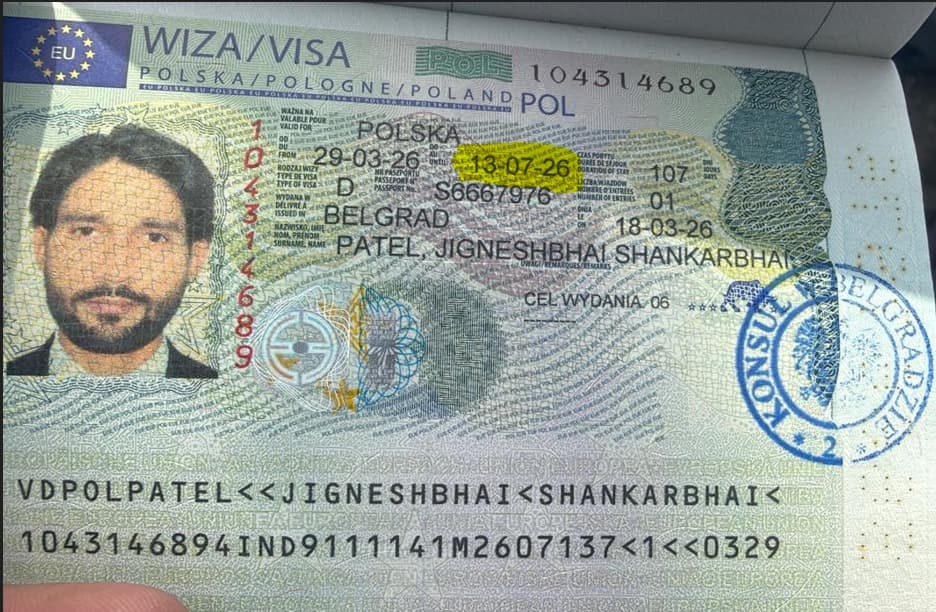 Visa shared by an EU Work Support user