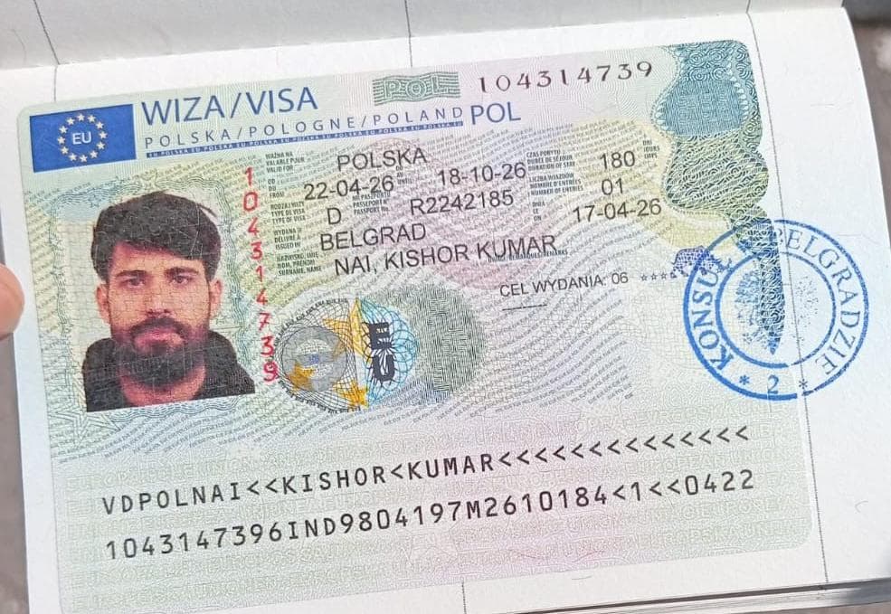 Visa shared by an EU Work Support user