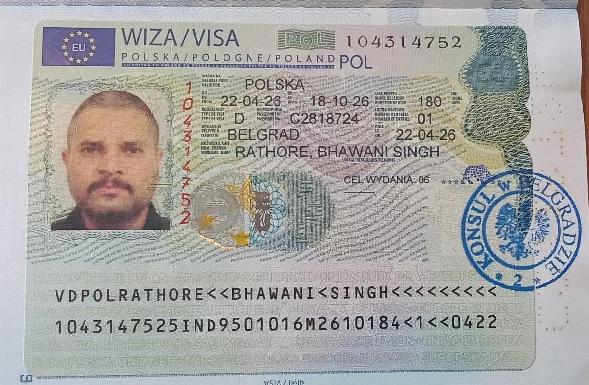 Visa shared by an EU Work Support user
