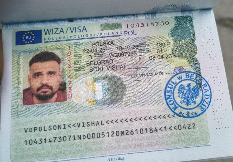 Visa shared by an EU Work Support user